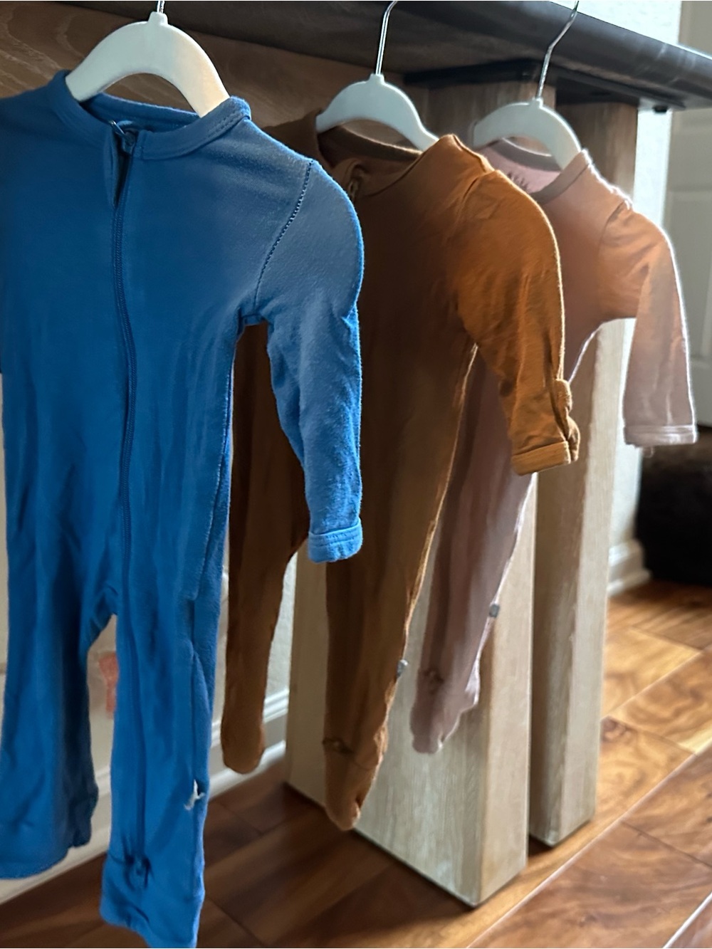 Kyte BABY Blue, Rust & Dusty Mauve/Taupe Footed One-Piece